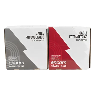 Kit Cable Fotovoltaico / 2 Rollos de 100 m (328 ft) / Calibre 10 AWG (6 mm²) / Cobre Tipo PV / 1000/2000 V / -40°C a 120°C