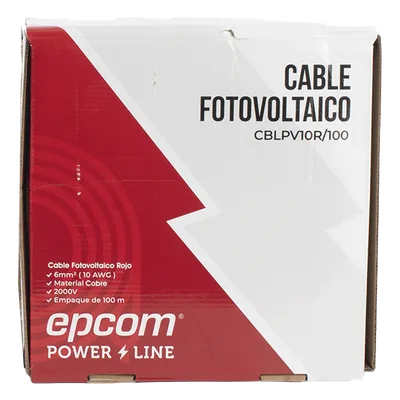 Kit Cable Fotovoltaico / 2 Rollos de 100 m (328 ft) / Calibre 10 AWG (6 mm²) / Cobre Tipo PV / 1000/2000 V / -40°C a 120°C
