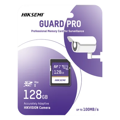 Tarjeta SD para Videovigilancia / 128 GB / 100 MB/s Lectura / 90 MB/s Escritura / Clase 10 U3 V30 / 3D TLC NAND / -25°C a 85°C (-13°F a 185°F)