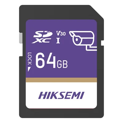 Tarjeta SD / 64 GB / Lectura 100 MB/s / Escritura 90 MB/s / Clase 10 U3 V30 / 3D TLC NAND / -25°C a 85°C (-13°F a 185°F) / Videovigilancia 24/7