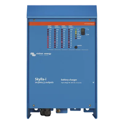Cargador de Baterías Marino / 24 V / 100 A / 3 Salidas / 500-1000 Ah / IP Resistente a Salitre