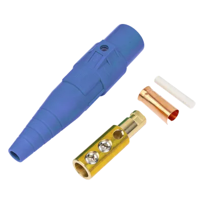Conector Camlock Macho / 400 Amperes / 600V AC / Cable 50-95 mm² / Abrazadera Compresión / Plástico Ingeniería / Color Azul