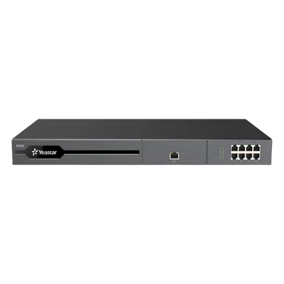 Conmutador IP PBX Enterprise / 300 a 500 Usuarios / 60 a 120 Llamadas Simultáneas / 16 Puertos FXO/FXS / 2 Puertos E1/T1/PRI / Hot Standby