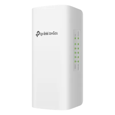Switch PoE para Exterior / 5 Puertos Gigabit / PoE++ 90W IN / 4x PoE+ 64W OUT / IP55 / 10 Gbps / Gestión Omada