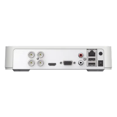 DVR Pentahíbrido / 4 Canales TurboHD + 1 Canal IP / 2 Megapixel (1080p) Lite / AcuSense Lite / Audio por Coaxitron / H.265+ / 1 Bahía HDD