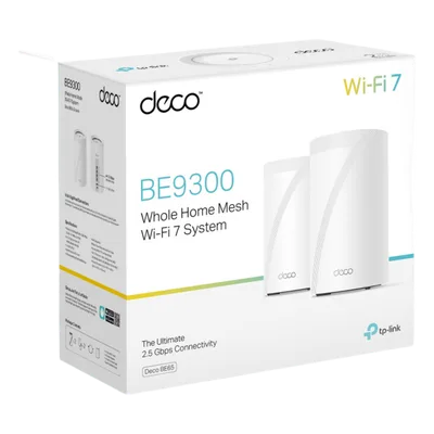 Sistema Mesh Wi-Fi 7 / Triple Banda BE9300 Mbps / 2 Puertos 2.5 GbE Auto WAN/LAN / 4 Antenas Internas / AI Roaming / HomeShield