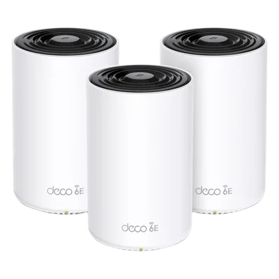 Sistema Mesh Wi-Fi 6E / Triple Banda AXE5400 / Cobertura Completa 3 Unidades / 1 Puerto 2.5G + 2 Puertos 1G / 4 Antenas MU-MIMO 2x2 / Administración App