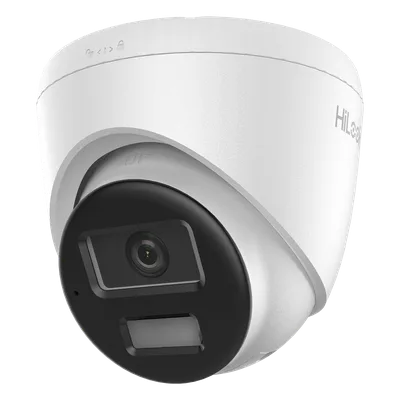 Cámara Turret IP / 2 Megapixel / Dual Light IR 20 m (65.6 ft) + Luz Blanca 15 m (49.2 ft) / Lente 2.8 mm / Ángulo 101° / Audio Integrado / IP67 / PoE