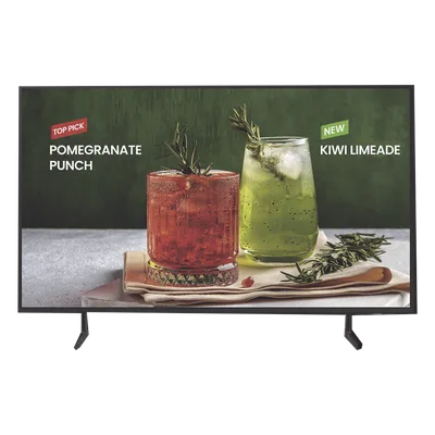 Televisión Corporativa / 98" / UHD 4K 3840x2160p / 250 Nit / Operación 16/7 / Tizen OS / Wi-Fi 5 / 20W eARC / VESA 600x400
