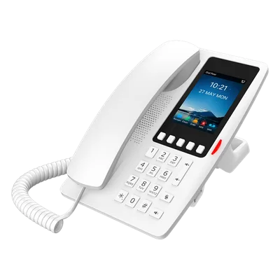 Teléfono IP Hotelero Wi-Fi 6 / Pantalla IPS 3.5" 320x480 / 2 Líneas SIP / 5 Teclas Programables / Puerto USB-A / PoE 802.3af / Audio HD / Diseño Blanco