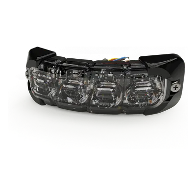 Luz de Advertencia Direccional Flexible / 8 LED Dual Color / 69 Patrones de Destello / IP69K / 12-24V / Curvatura 120°