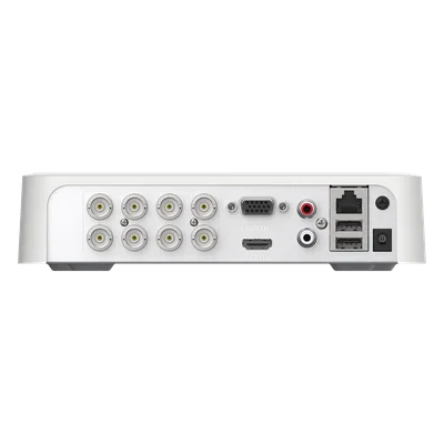 DVR Pentahíbrido / 8 Canales TurboHD + 2 Canales IP / 2 Megapixel 1080p Lite / AcuSense Lite / Audio Bidireccional Coaxitron / H.265+ / HDMI y VGA Full HD / 1 Bahía HDD hasta 4 TB