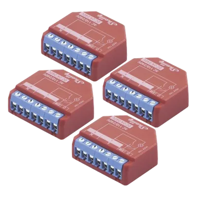 KIT de 4 piezas Relevador inalámbrico inteligente 16A, 110-230 V, medición de consumo, compatible con asistente de voz Alexa, Google Home