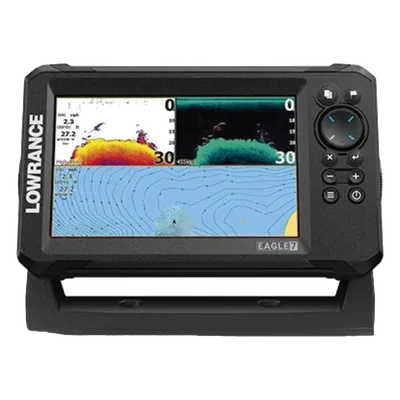 Ecosonda / Pantalla IPS 7 pulgadas / CHIRP + DownScan / 50-200 y 455-800 kHz / 0.67 kg / 8.9 x 5.5 x 3.3 pulgadas