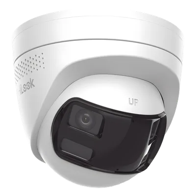 Cámara Turret IP / 8 Megapixel / Panorámica 180° / Dual Light 30 m (98.4 ft) / PoE / Audio Bidireccional / IP67