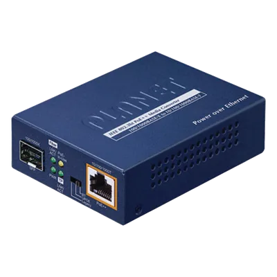 Convertidor de medios PoE++ / 10/100/1000BASE-T / 100/1000BASE-X SFP / 95W 802.3bt / Carcasa metálica / 3.7 x 2.8 x 1.0 pulgadas
