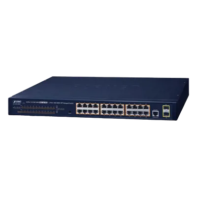 Switch PoE Administrable Capa 2 / 24 Puertos Gigabit / 2 SFP / 52 Gbps / Jumbo Frame 9K