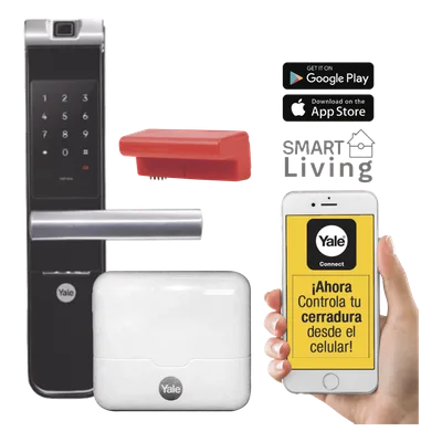 Kit Cerradura Electrónica Inteligente / Biometría y Código PIN / Control Remoto por Smartphone / Wi-Fi / 200 Usuarios / Puertas 35-90 mm