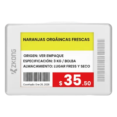 Etiqueta Electrónica de Estantería / 1.8 Pulgadas / EPD 4 Colores / Bluetooth LE 5.1 / NFC / Batería 5 Años / 224x168 píxeles