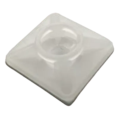 Base Autoadherible para Cinchos / 19x19 mm / Nylon Resistente / Temperatura -10°C a 50°C / Paquete 100 Piezas / Orificio Central para Tornillo
