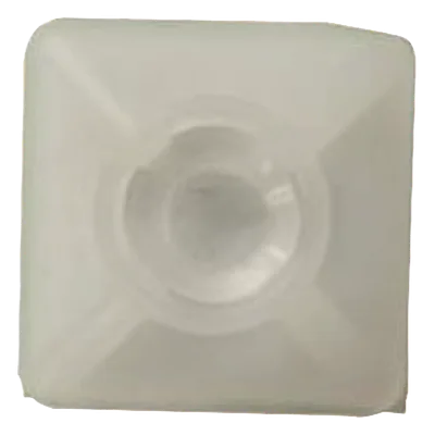 Base Autoadherible para Cinchos / 19x19 mm / Nylon Resistente / Temperatura -10°C a 50°C / Paquete 100 Piezas / Orificio Central para Tornillo
