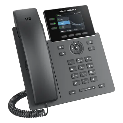 Teléfono IP / 3 Líneas SIP / 12 Botones Virtuales Programables / Pantalla LCD 2.8 Pulgadas / Puertos Gigabit con PoE / Audio HD