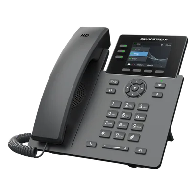 Teléfono IP / 3 Líneas SIP / 12 Botones Virtuales Programables / Pantalla LCD 2.8 Pulgadas / Puertos Gigabit con PoE / Audio HD