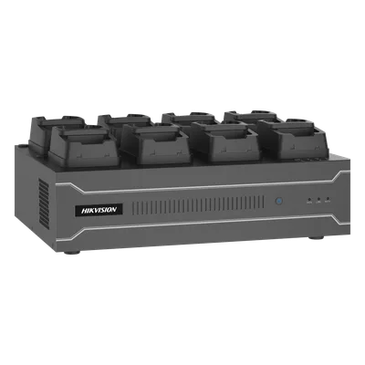 Dock Station de Escritorio / 8 Puertos Body Cams / Dual Gigabit / 4 Bahías HDD / ANR / Cobertura Cíclica / -10°C a 55°C