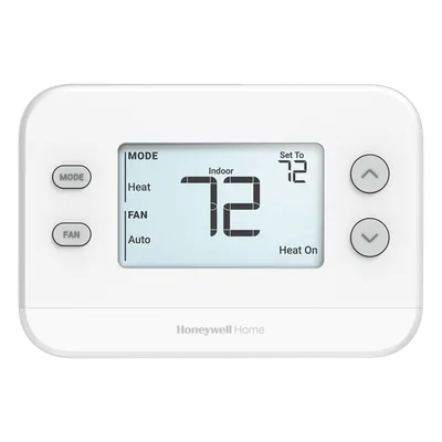 Termostato No Programable / 1H/1C / Pantalla 4.09 pulgadas / Precisión ±0.5 °C / Alimentación 24 VCA o Baterías AA