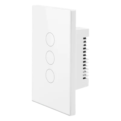 Interruptor Inteligente Wi-Fi / 3 Circuitos / 100V-250V / 2.4 GHz / Control por Voz / Panel de Vidrio Templado