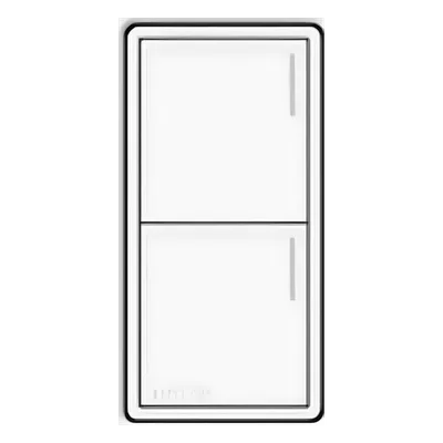 Botonera híbrida Sunnata RF / 2 botones / dimmer integrado 120 V / retroiluminada / acabado blanco / RadioRA 3