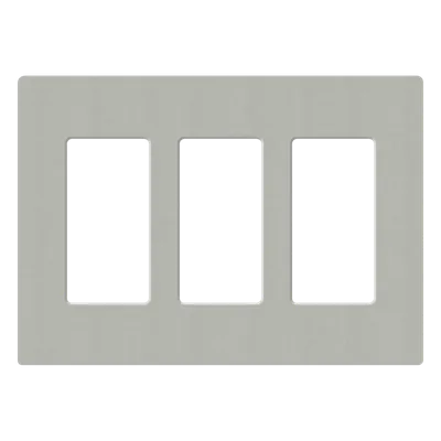 Placa de pared / 3 espacios (3-gang) / 16.7 x 11.9 x 0.76 cm / Sin tornillos visibles / Compatible con Maestro, Diva, Pico, Skylark
