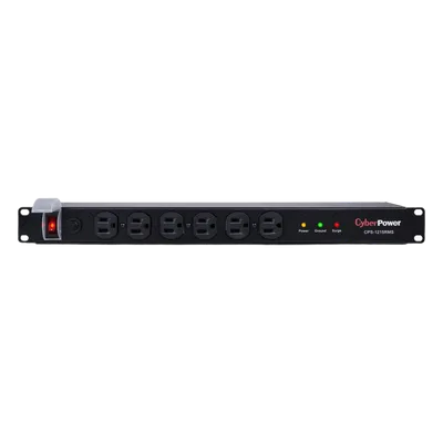 PDU Básico / 12 Tomas NEMA 5-15R / 1UR / 15A / 120Vca / 1800J Supresión / Cable 4.5m (14.8ft)
