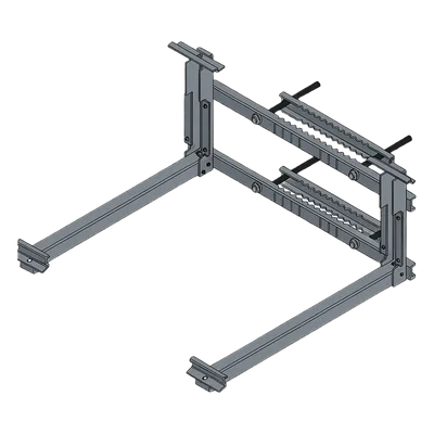 Montaje para Panel Solar / Poste o Torre / Módulos 1300-1500 mm / Soporte con Batería / Acabado Galvanizado / 15 kg