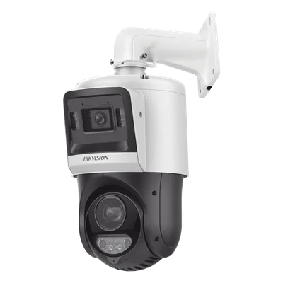 PTZ IP TandemVu / 4 Megapixel + 4 Megapixel / Zoom Óptico 25X / IR 100 m (328.1 ft) + Luz Blanca 30 m (98.4 ft) / DarkFighter / IP67 / PoE+