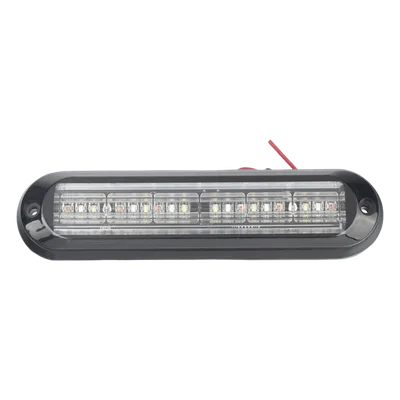 Luz Auxiliar Ultra Brillante / 18 LEDs 3W / IP67 / Rojo/Azul/Ambar / 142.6x36x14mm / 10-30VDC / 0.47x0.12x0.05ft
