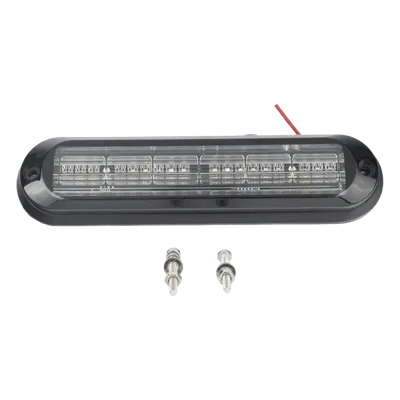 Luz Auxiliar Ultra Brillante / 18 LEDs 3W / IP67 / Rojo/Azul/Ambar / 142.6x36x14mm / 10-30VDC / 0.47x0.12x0.05ft