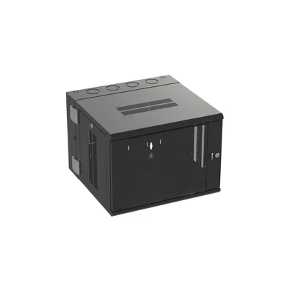 Gabinete de Montaje en Pared / 19in / 9 UR / 635mm (2.08ft) Profundidad / Ventana de Seguridad / Negro