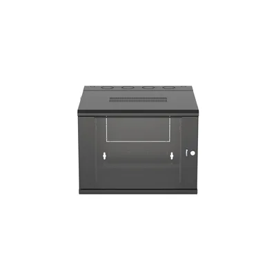 Gabinete de Montaje en Pared / 19in / 9 UR / 635mm (2.08ft) Profundidad / Ventana de Seguridad / Negro