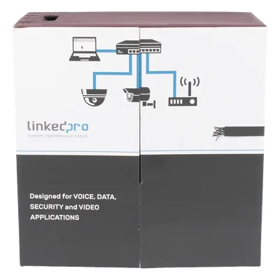 Bobina de Cable UTP / Cat5e / 305 m (1000 ft) / Doble Forro / Exterior / CMX / 24 AWG / Cobre Sólido / Negro