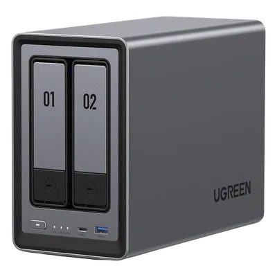 NAS 2 Bahías / Intel N100 4 Núcleos / DDR5 8 GB / SATA 48 TB / M.2 NVMe 16 TB / Ethernet 2.5G / HDMI 4K
