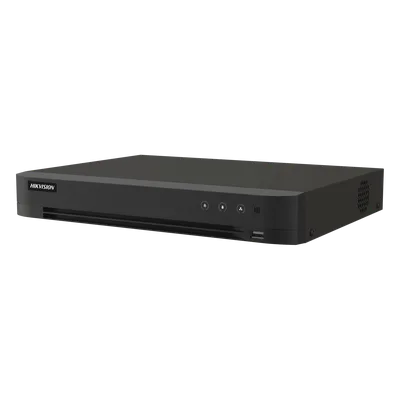 DVR Pentahíbrido / 16 Canales TurboHD + 16 Canales IP / 8 Megapixel (4K) / H.265+ / Audio Bidireccional / 1 Bahía HDD 10 TB / AcuSense