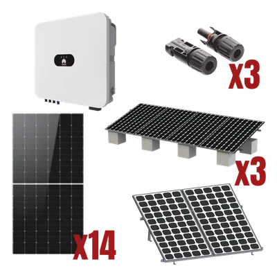 Kit Solar de Interconexión / 8 kW / 220 Vca / Inversor Monofásico / 6 Módulos Fotovoltaicos / Eficiencia 98.40%