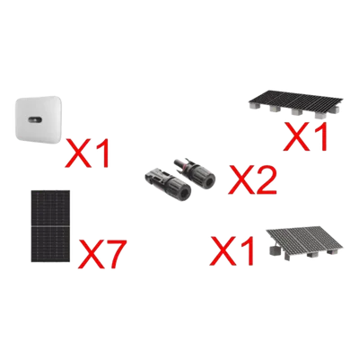 Kit Solar Interconexión / 4 kW / 220 Vca / 7 Módulos 645 W / Montaje Incluido