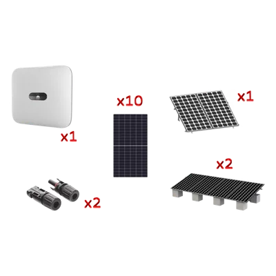 Kit Solar de Interconexión / 6 kW / 220 Vca / 10 Paneles de 645 W / Montaje Incluido