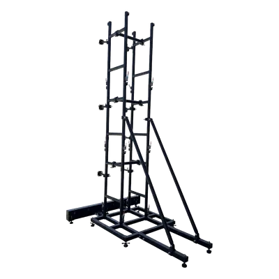 Sistema de Montaje a Piso para Videowall / Módulos 50x50 cm / Altura Máxima 5 m (16.4 ft) / Soporte Inclinado / Expansión Lateral Ilimitada