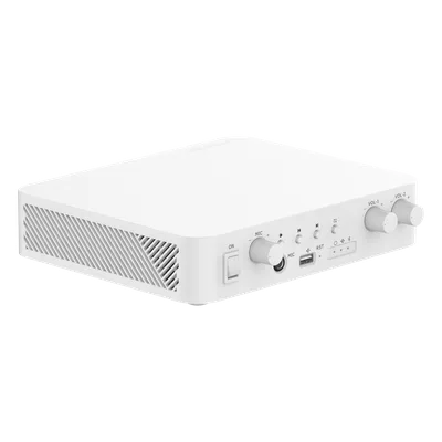 Amplificador de Audio IP / 2 Canales / 80 W Totales / 2 Zonas 40 W / Salida 100V / Bluetooth / USB / RCA / Micrófono / Hik-Connect