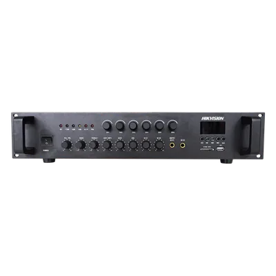 Amplificador de Audio / 120 W / 6 Zonas / Bluetooth / USB 2.0 / Lector SD / 2 Micrófonos / Entrada EMC / 70/100V / Montaje en Rack