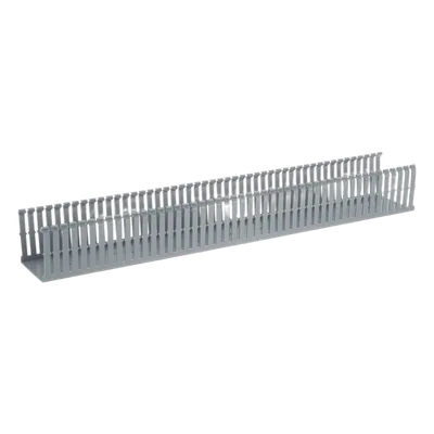 Canaleta Ranurada de PVC con Tapa / Tipo F / 82.6 mm Ancho / 79.2 mm Alto / 2 m (6.56 ft) Largo / Gris