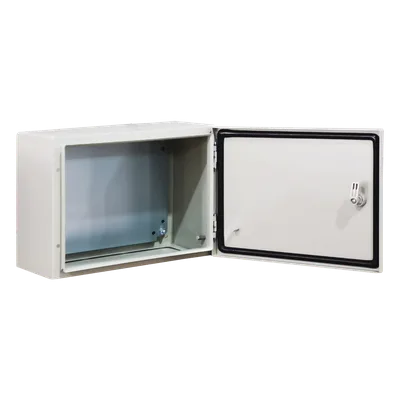 Gabinete de Acero IP66 / IK10 / 500 x 300 x 300 mm / Carga 45 kg / Placa Trasera Metálica / Cerradura con Llave